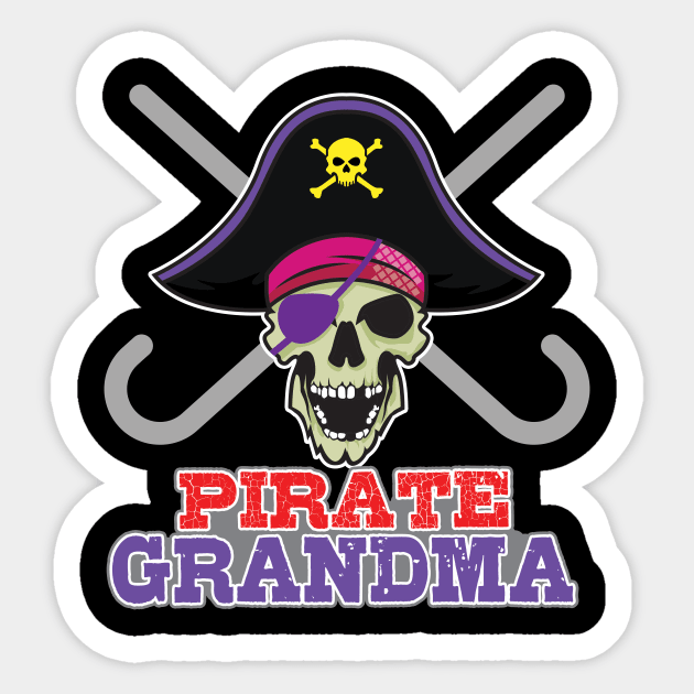 'Family Pirate Grandma' Awesome Pirate Gift Sticker by ourwackyhome